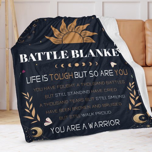 cow print Get Well Gifts Blanket for Women - Cancer Care Gifts for Her Him - Healing Thoughts Inspirational Positive Quote Battle Blanket Sympathy Gifts for Her