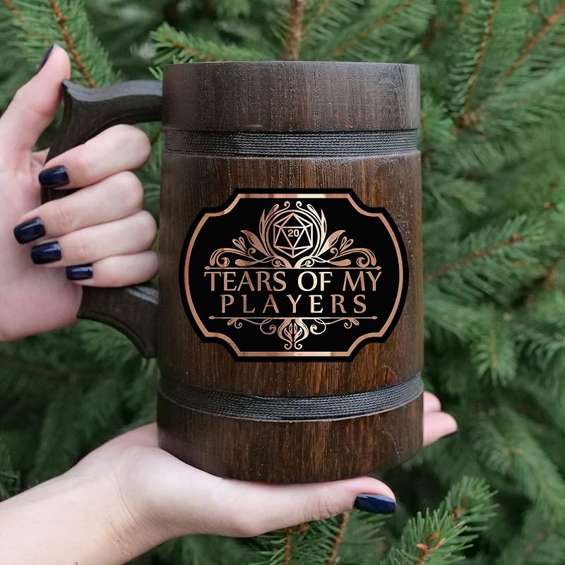 Oak Wood 17oz Tears of My Players Mug – DnD DM Gift Beer Stein