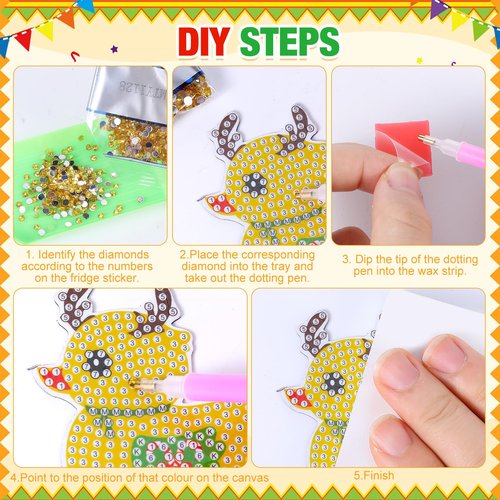 Liliaafar 30 Pcs Diamond Painting Magnets Set Diamond Art Magnets for Fridge Refrigerator Magnetic Stickers for DIY Crafts 5d Rhinestones Gem Art Painting Kits for Adults Beginners(Cute Duck)