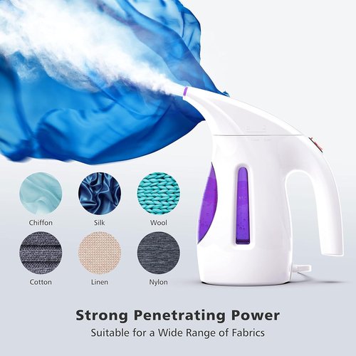 HiLIFE Portable Handheld Clothes Steamer - 240ml Capacity, 700W Power, Wrinkle Removal | Purple