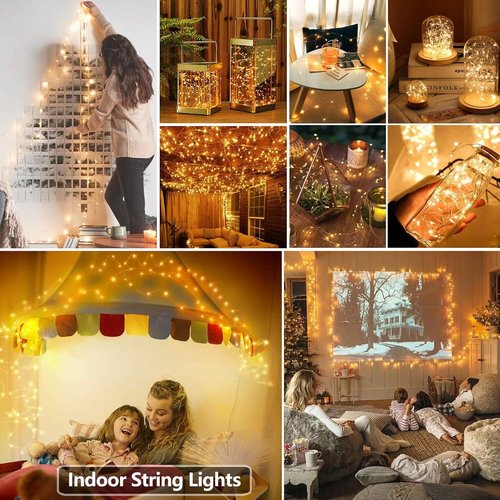 Joomer LED Fairy Lights - 4 Pack 16FT Battery Operated Starry String Lights with Timer | Warm White Indoor Decor
