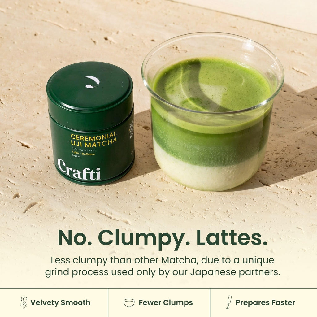 Crafti - Ceremonial Grade Organic Matcha Powder | 100 Servings (100g / 3.5oz) | Sugar-Free Kyoto Uji Matcha | Daily Matcha Green Tea for Calm Focus, Jitter-Free Energy and Barista-Grade Lattes
