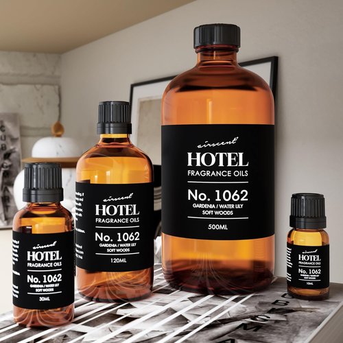 AirScent Hotel Diffuser Oil No. 1062 - Premium Gardenia & Water Lily Fragrance - 10 mL Glass Dropper Bottle