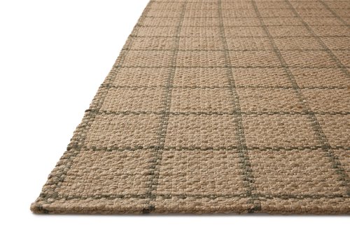 Loloi Chris Loves Julia Fletcher Collection FLE-01 Natural/Olive 3'-6" x 5'-6", .37" Pile Height, Accent Rug
