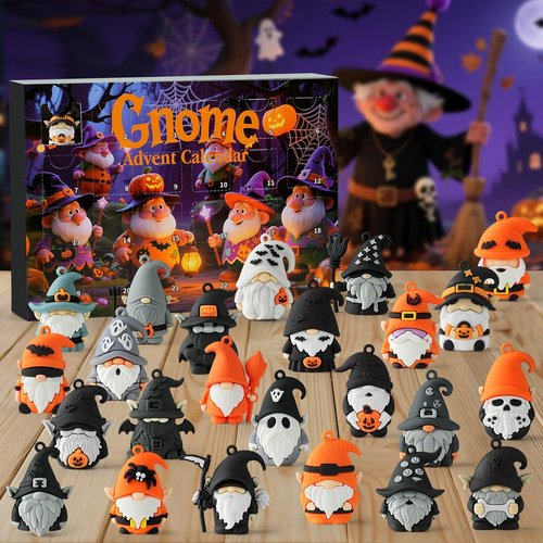 Gnome Advent Calendar 2025 - Halloween Countdown with 24 Collectible Figures | Perfect Gift for Kids & Teens