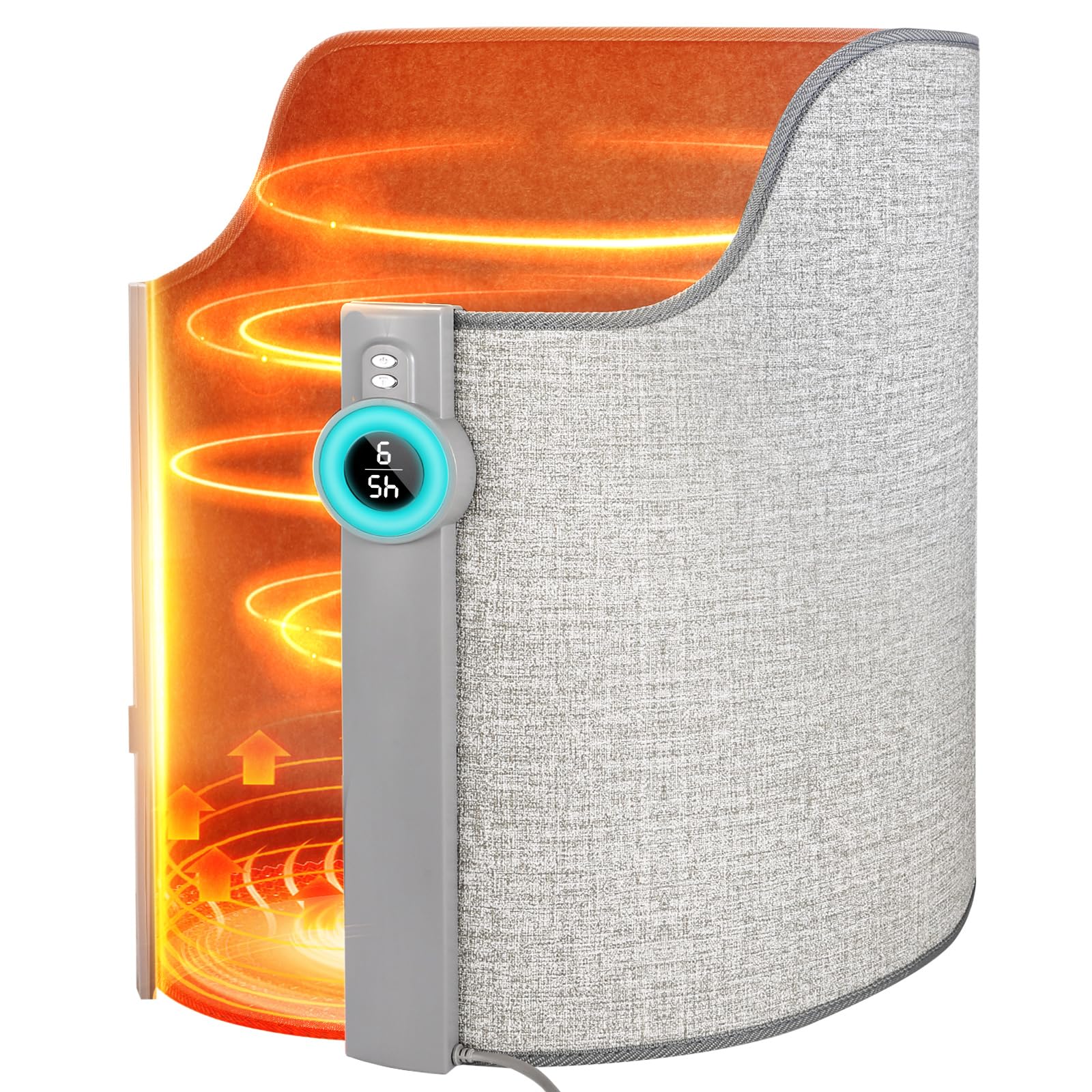 Under Desk Heater for Office & Home, Quiet Electric Foot/Leg Warmer with Heated Floor Mat, Personal Electric Panel Space Heater with Thermostat & Timer, Suitable for Birthday or Christmas Gifts