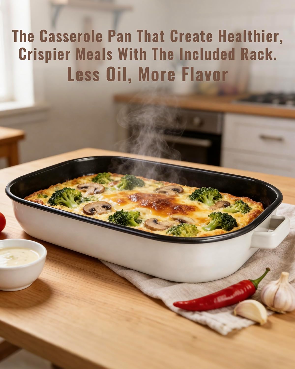 Skiennix Casserole Dishes - 6-Pack Lasagna Baking Set with Handles & Rack | 14 & 17 Inch Enamel Cookware, Dishwasher Safe