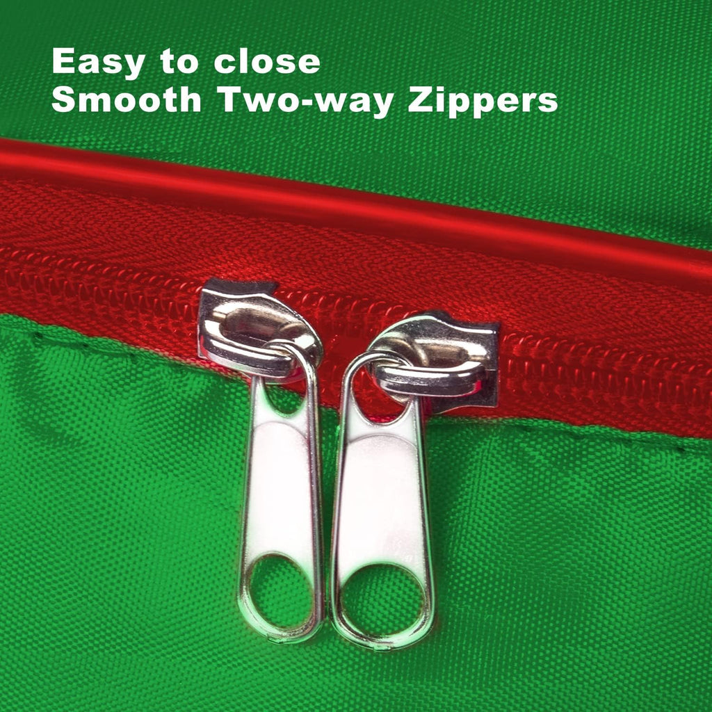 TQS 25" Christmas Wreath Storage Bag - Heavy Duty Container with Reinforced Handle & Double Zipper - Green