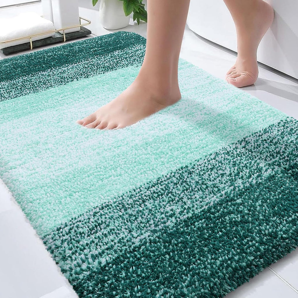 OLANLY Bathroom Rugs - Extra Soft Microfiber Mat | Quick Dry, Washable, 30x20, Blackish Green