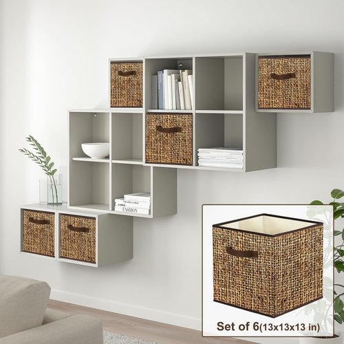 Homyfort 11x11 Cube Storage Bins - Collapsible Fabric Organizers with Dual Handles | Set of 6