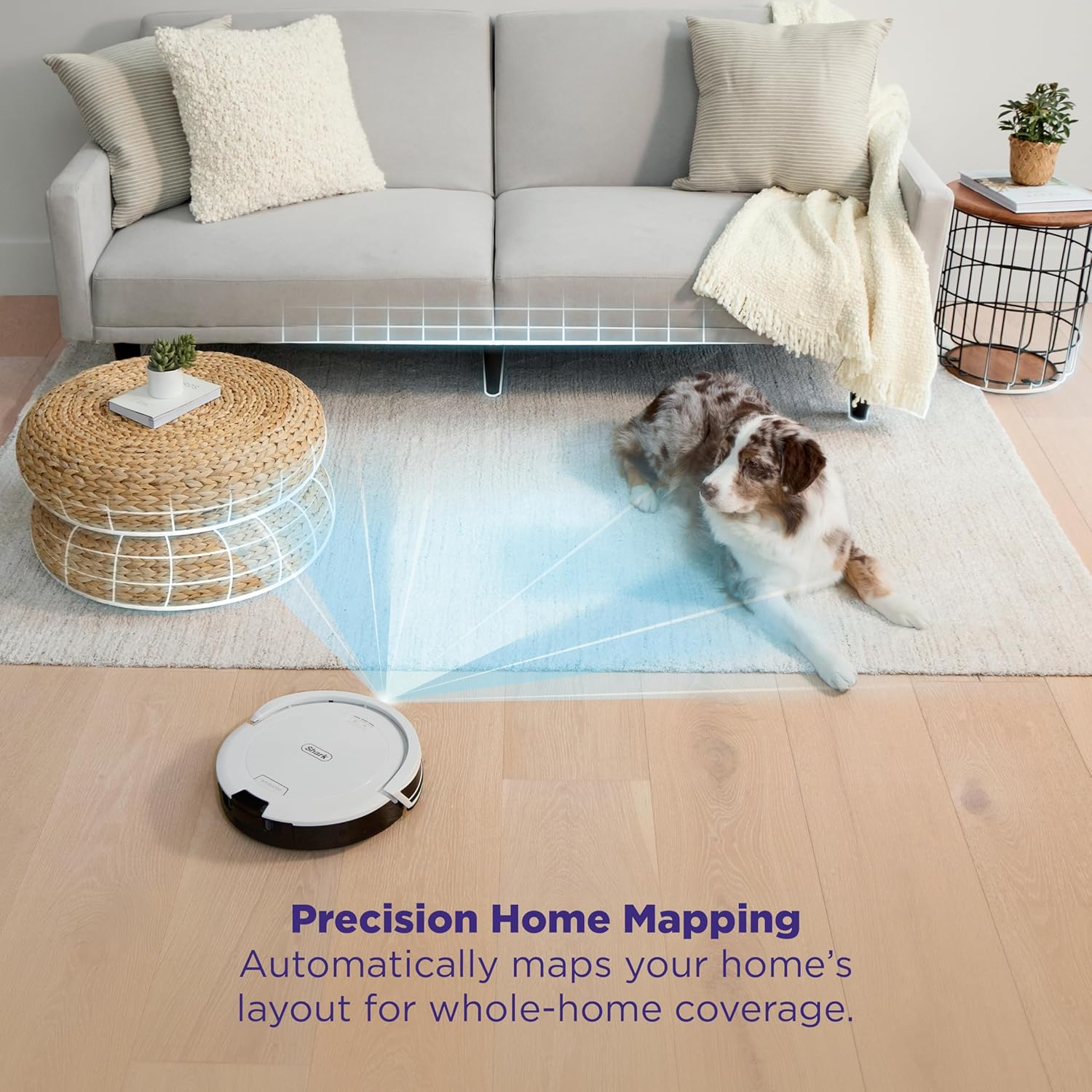 Shark Navigator Robot Vacuum - Powerful Suction & Smart Navigation | Self-Empty Base, White, AV2110S