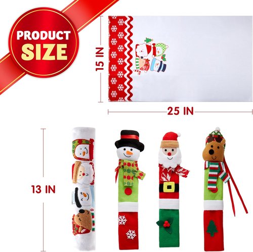 JOYIN Christmas Kitchen Appliance Handle Covers - 5 Pieces for Refrigerator, Microwave & Oven | Festive Indoor Décor