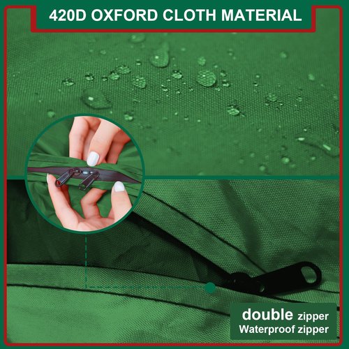 12ft Christmas Tree Storage Bag Extra Large 420D Tree Storage Bag for Disassembled Artificial Trees (Fits 7ft-12ft), Waterproof Double Zippers and Durable Handle, 68"L x 30"W x 20"H, Green,1 Pack