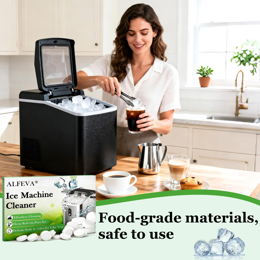 Ice Machine Cleaner and Descaler Kit- 32 Tablets with 2 Specialized cleaning brushes,ice maker cleaner Ideal for Frigidaire,Opal,GE Profile, Kitchenaid countertop units.Removes Lime Scale,Calcium.