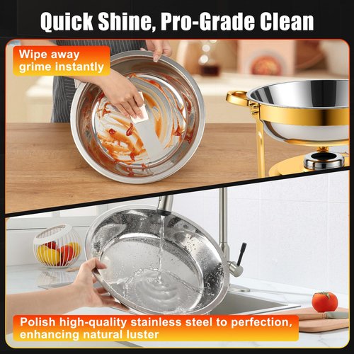Chafing Dishes for Buffet 2Pack 4.5QT Round Stainless Steel Chafing Dish Set for Home Parties Catering Events Complete Buffet Warmer Set (Gold 2)