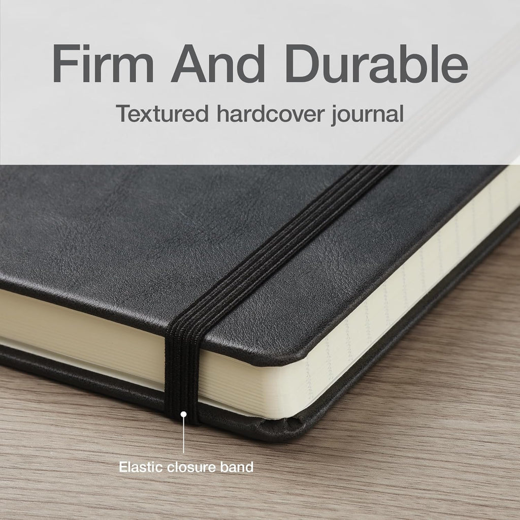 Oxford Journal Lined Writing Notebook - Classic Hardcover Writer's Journal, 192 Pages, 7.5" x 9.5", Black