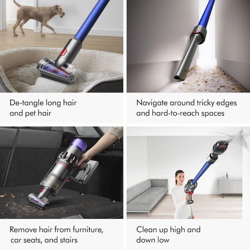 Dyson V11 Cordless Stick Vacuum - Powerful Suction | Large Capacity, Nickel/Blue Finish
