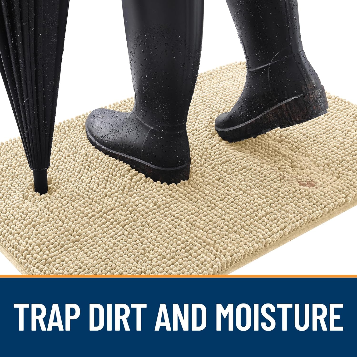 OLANLY Dog Door Mat - Absorbent Non-Slip Washable Chenille Mat for Muddy Paws | 70x35, Quick Dry