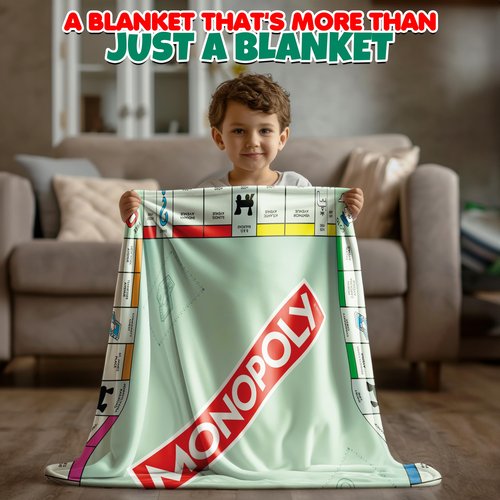 Monopoly Blanket | Monopoly Game Board | Monopolys Throw Blanket | Oversized Game Boards | Giant Monopolys Floor Board Games | 60 X 60 Inches | Officially Licensed