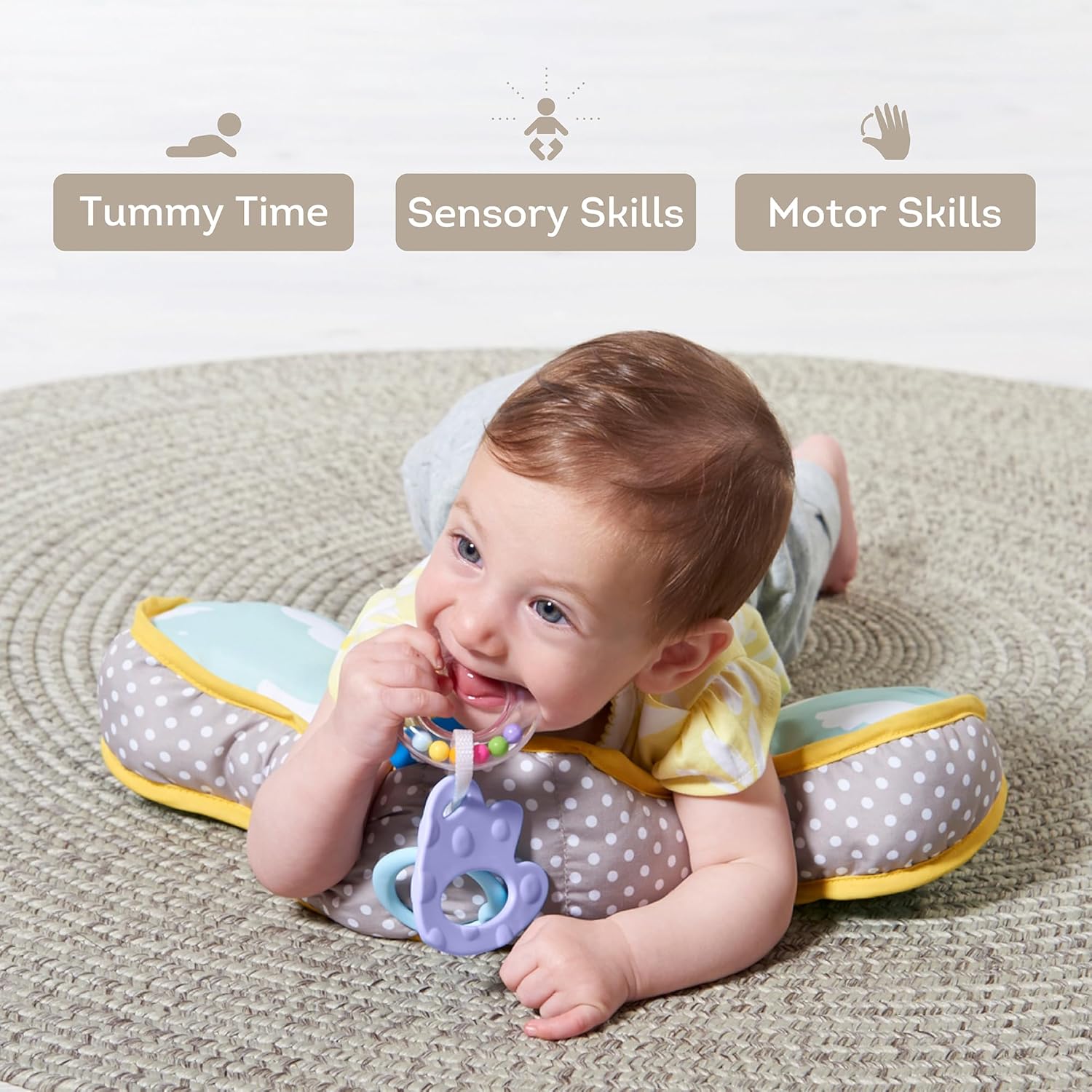 Taf Toys Baby Tummy Time Support Toy - Ergonomic Design for 2-6 Months | Promotes Natural Development
