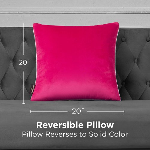 Juicy Couture Square 1-Piece Living Room and Bedroom Décor, Premium Throw Pillow, 20"x20", Hot Pink Rhinestone Crown
