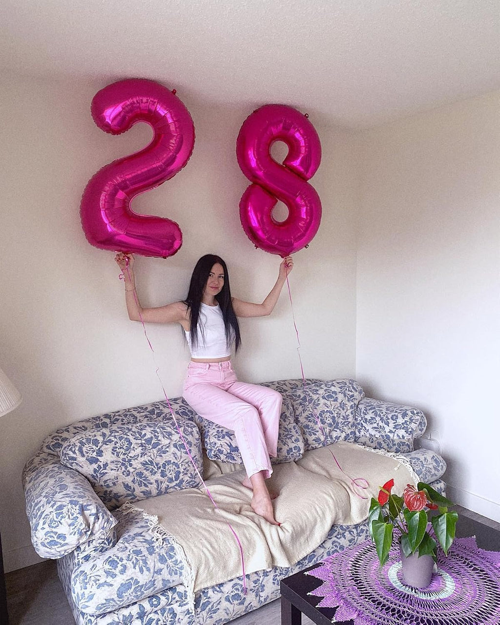 Number 8 Balloon by [Brand Name] - Hot Pink 40 Inch Foil Balloon for 8th Birthday Party Decorations