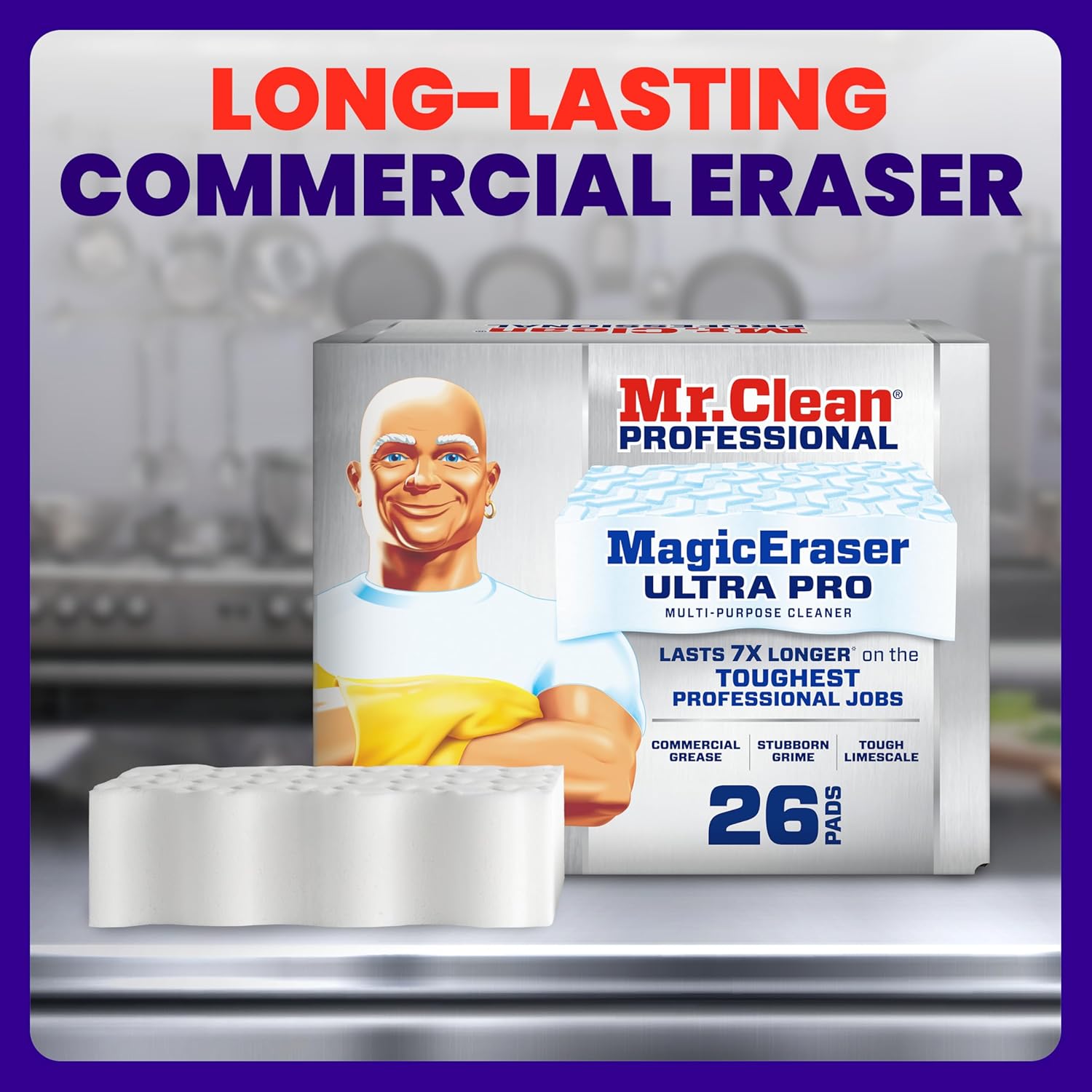 Mr. Clean PRO Magic Eraser - Ultra Pro Heavy Duty Cleaning Sponges for Grease & Stain Removal | 26 Count