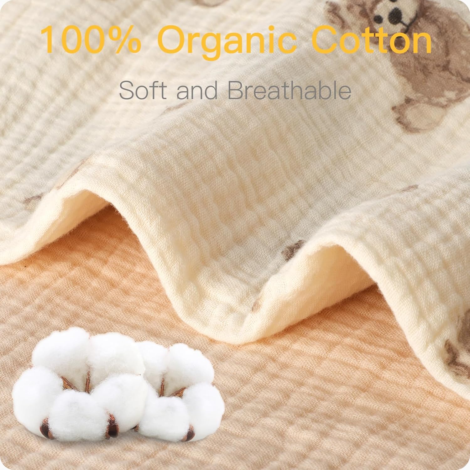 Skiennix 100% Organic Cotton Muslin Crib Sheets - Soft & Stylish 2-Pack for Standard Cribs (52x28 Inches)