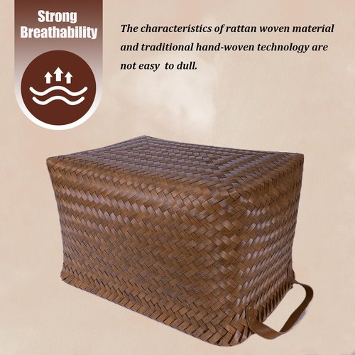 BROWNLILY Handwoven Clothes Basket Laundry Hampers Large Wicker Storage Baskets for Shelves Blankets Closet Storage Bins Car Bedroom Bathroom Organizers and Storage Bath (Pack of 4, Brown)