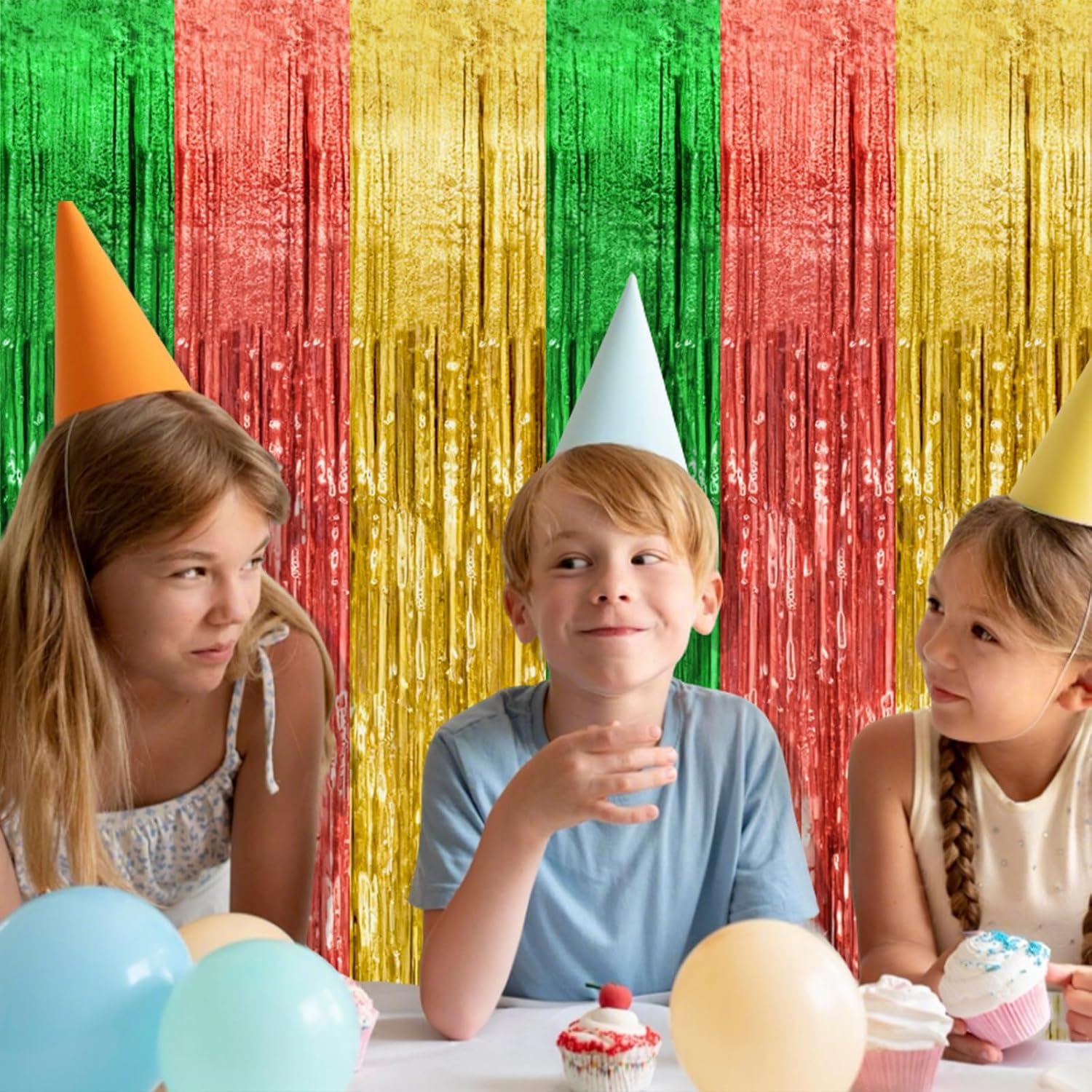 Skiennix Hawaii Party Backdrop - Vibrant Summer Streamers & Foil Fringe Curtains | 10 Pack for Celebrations