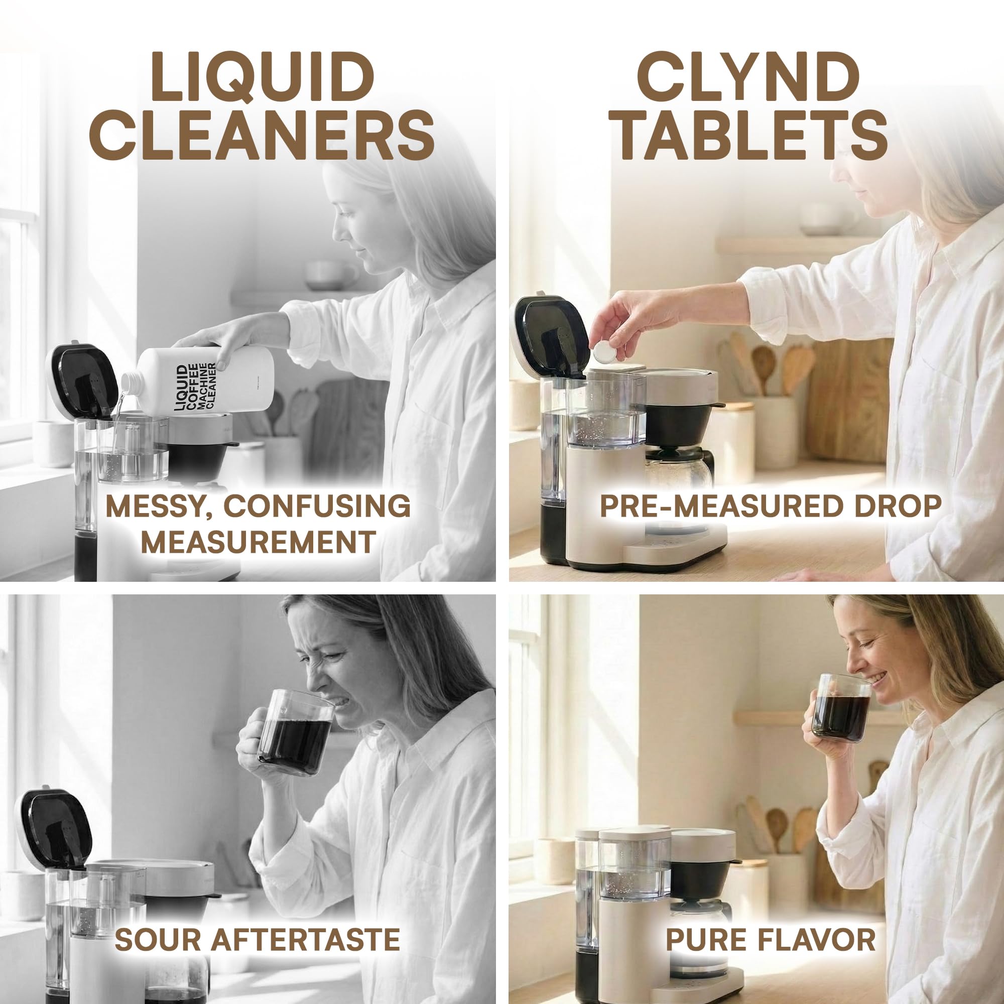 CLYND Coffee Maker Cleaner and Descaler Tablets 24-Pack, Residue-free, Compatible with Nespresso, Ninja, Multi-cup, Single-serve, Delonghi, Espresso Machine, Keurig, Coffee Pot Cleaner Cleaning Tabs