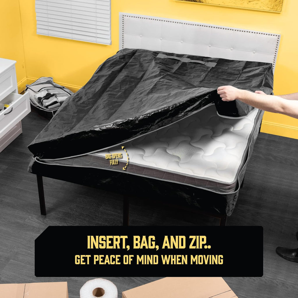 Mattress Bags for Moving by [Brand Name] - Extra-Thick Full XL Cover with 8 Handles - 2 Pack Zippered Storage Solution