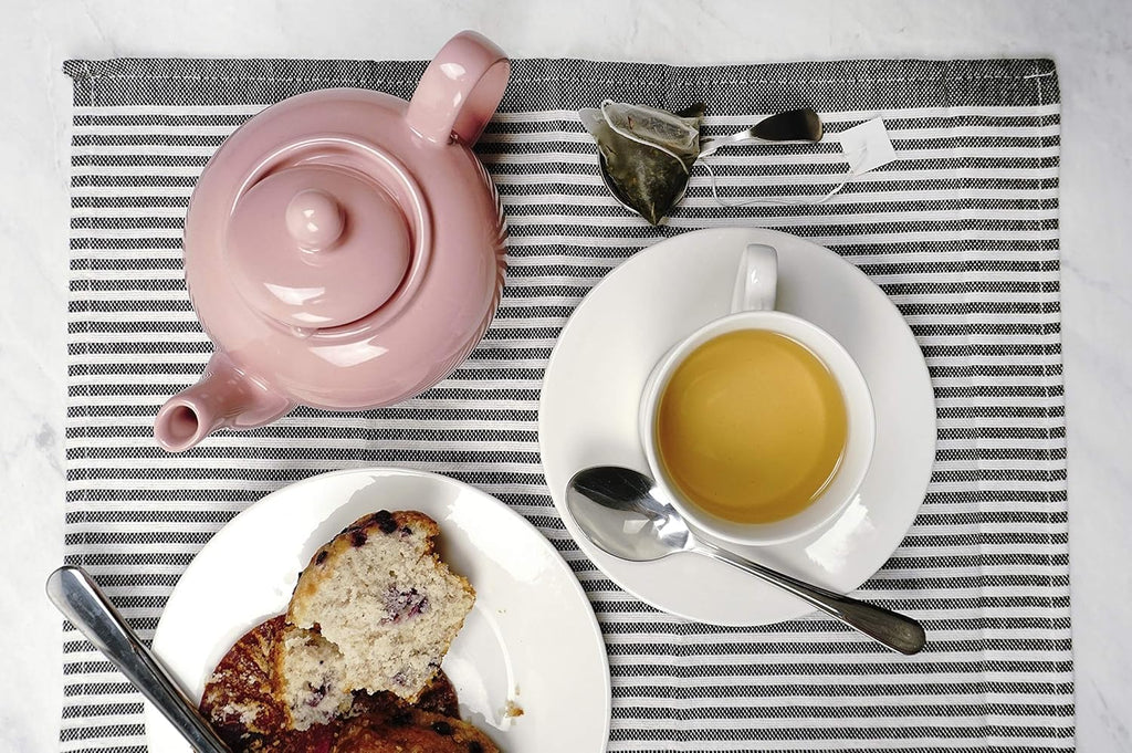 RSVP International Stoneware Teapot Collection, Microwave and Dishwasher Safe, 16 oz, Pink