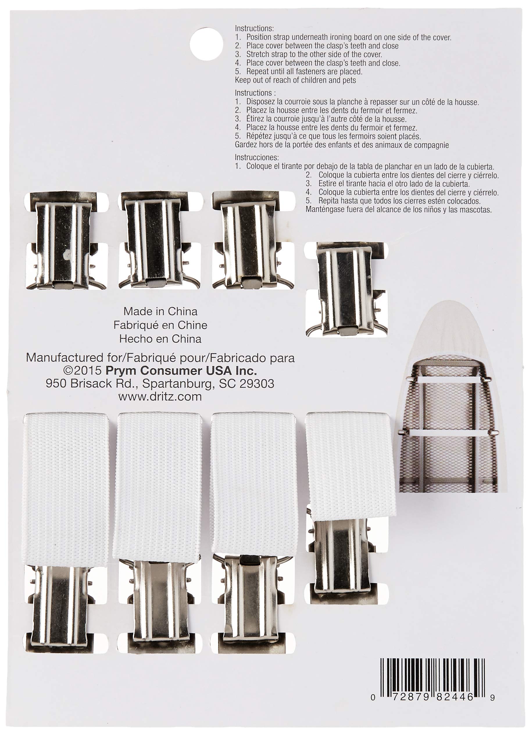 Dritz Clothing Care 82446 Ironing Board Cover Fasteners (4-Count) , White
