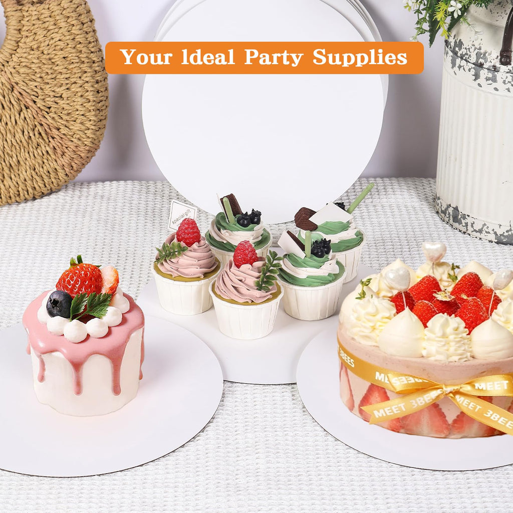 PFAMKEER 40 Packs Cake Boards 6 inch round， White Cake Rounds，White Cake Circles Rounds Base Food-Grade for displaying cakes,bread, desserts, HBBZ001