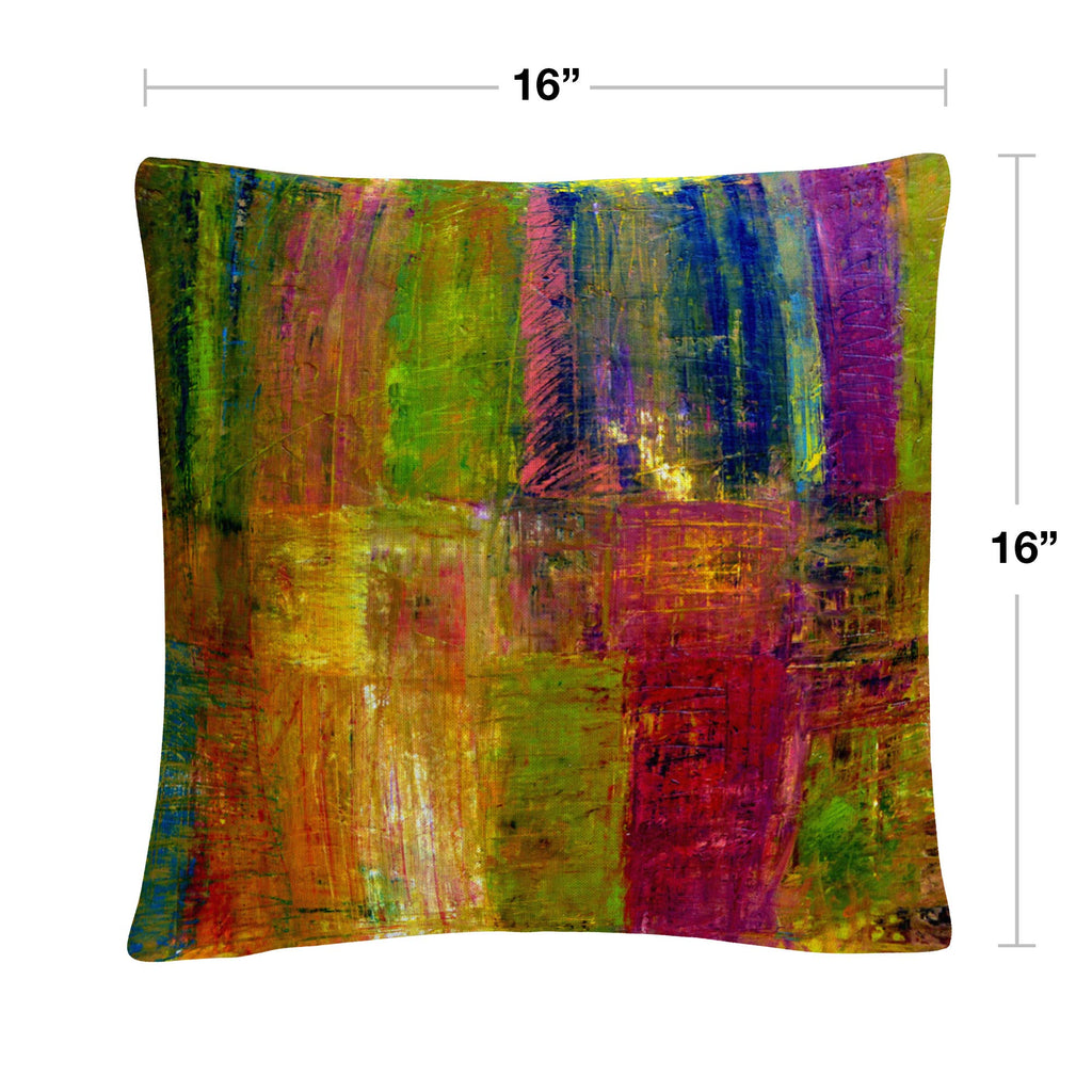 Trademark Fine Art Color Abstract by Michelle Calkins, 16x16 Decorative Throw Pillow