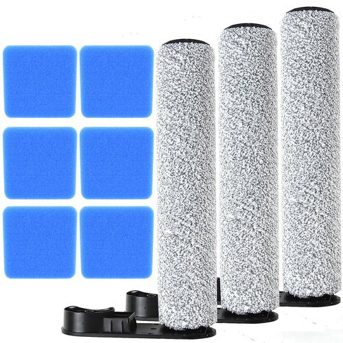 PhoebCynthi Replacement Brush Roller Accessories Kit Compatible with Eureka NEW430BL and Compatible with Jonr ED12/ ED12 Lite Cordless Wet Dry Vacuum Cleaner.（3 Brush Rollers +6 Sponges）