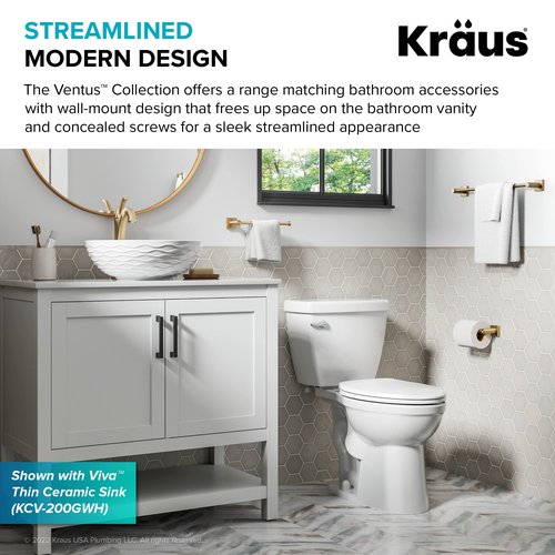 KRAUS Ventus 10-inch Bathroom Towel Bar Rack, Brushed Gold Finish, KEA-17725BG