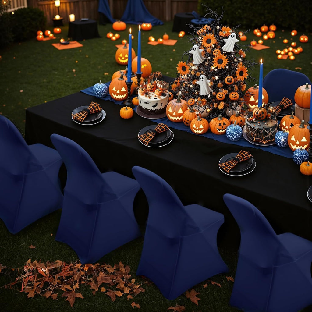 Babenest Spandex Folding Chair Covers - Upgraded Universal Stretch Washable Protector | Navy Blue (30)