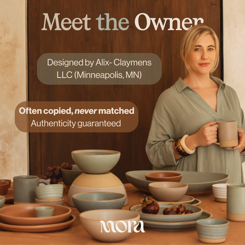 MORA Medium Bowls Set of 4, 28oz Ceramic Pottery Everyday Bowls - Microwave, Oven and Dishwasher Safe - Harvest