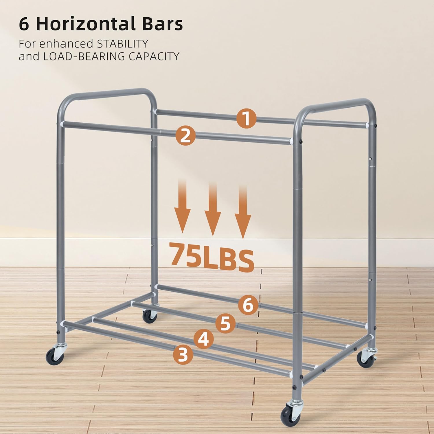 Storage Maniac Laundry Sorter - 3 Section Hamper Cart with Lockable Wheels & Removable Bags | 35.9 Gal, Brown