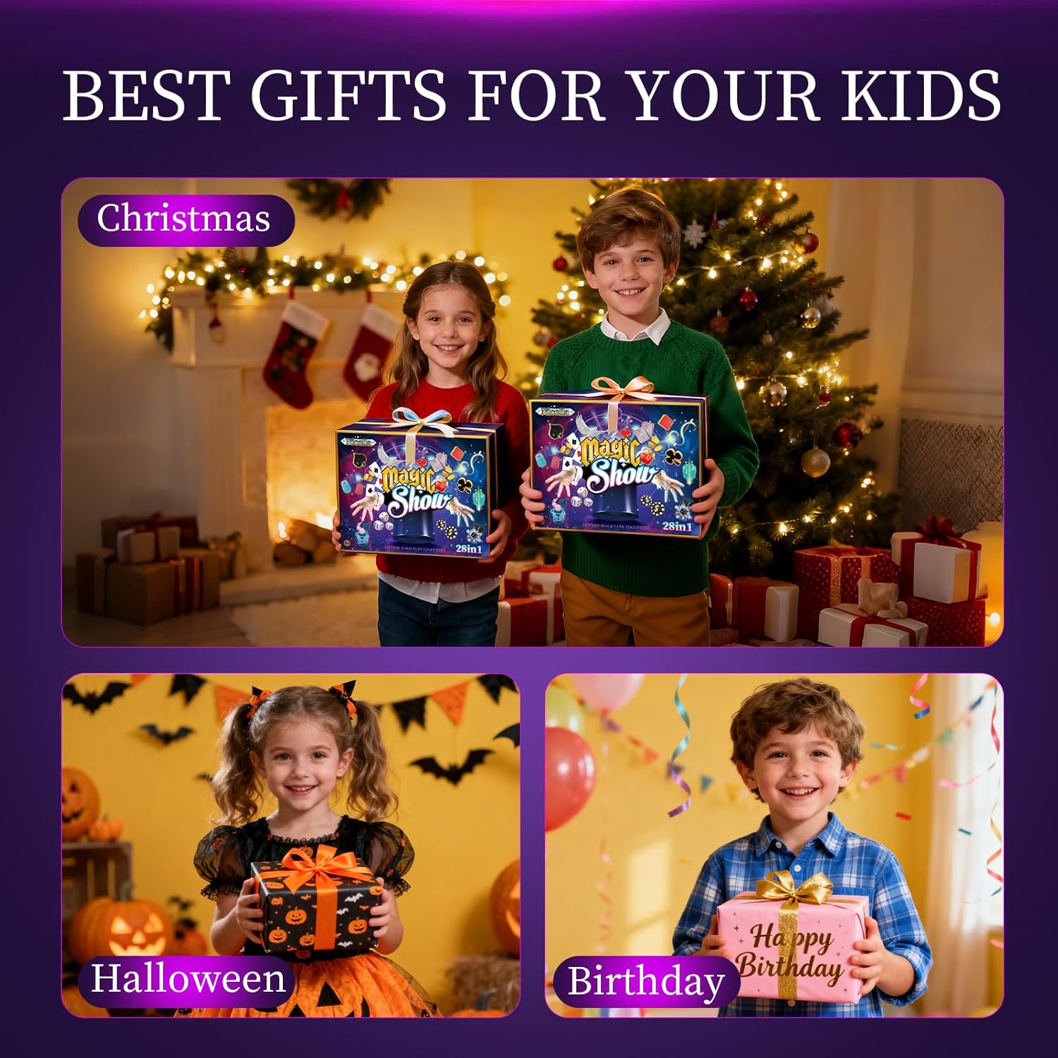 Nicella Magic Kit - 208+ Magic Tricks for Kids Age 6-12 | Beginner-Friendly Set with Manual & Video