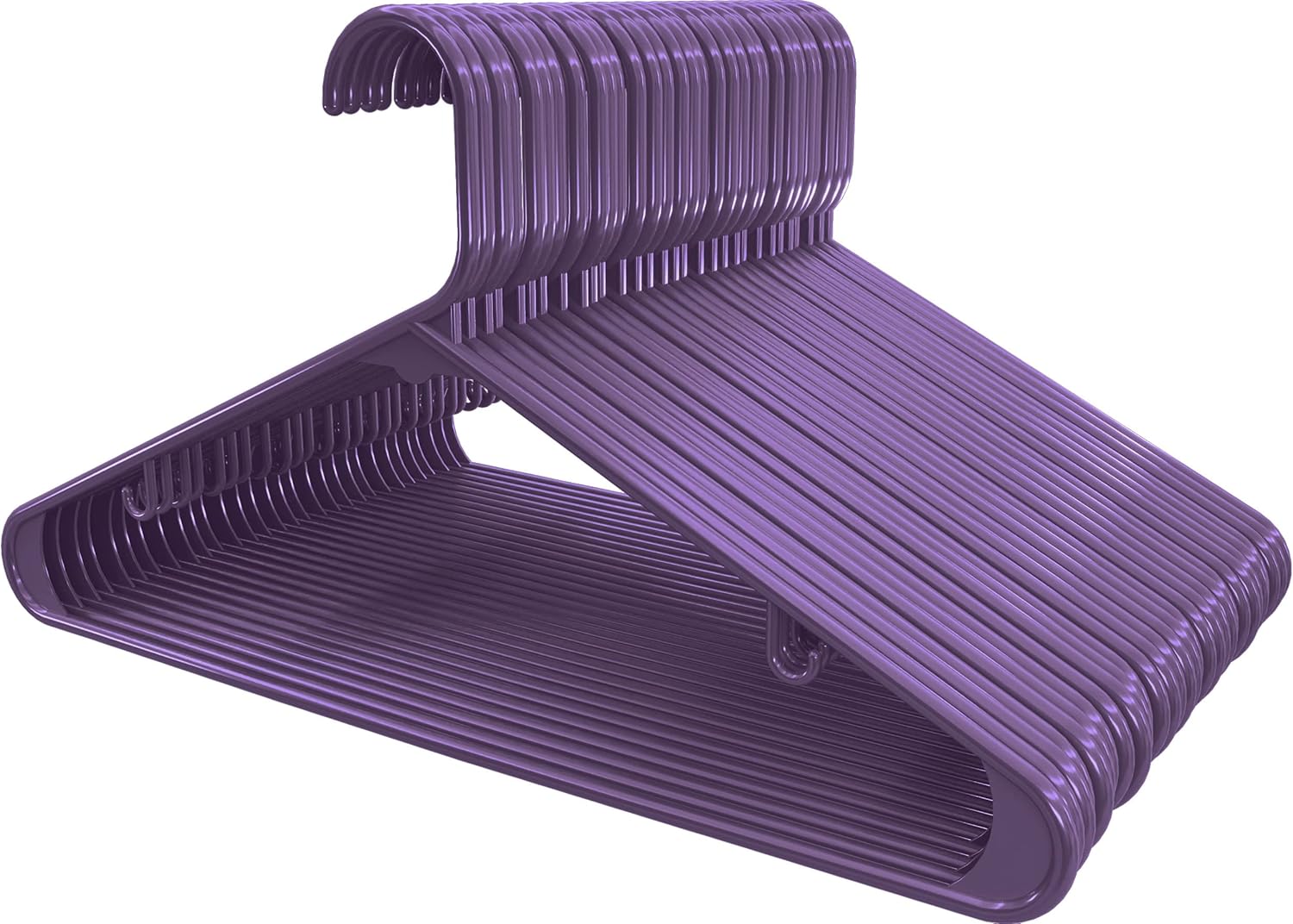 Utopia Home Plastic Hangers 50 Pack - Durable Space-Saving Clothes Hangers - Heavy Duty Purple Design