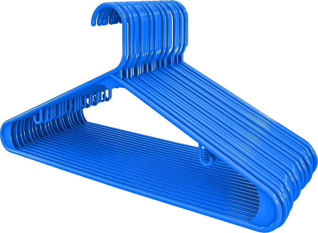 Utopia Home Plastic Hangers - Durable Space-Saving Clothes Hangers with Hooks | 30 Pack (Blue)