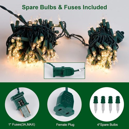Christmas Lights - 150 Count Mini String Lights | 29 FT Green Wire Fairy Lights for Indoor & Outdoor Decor