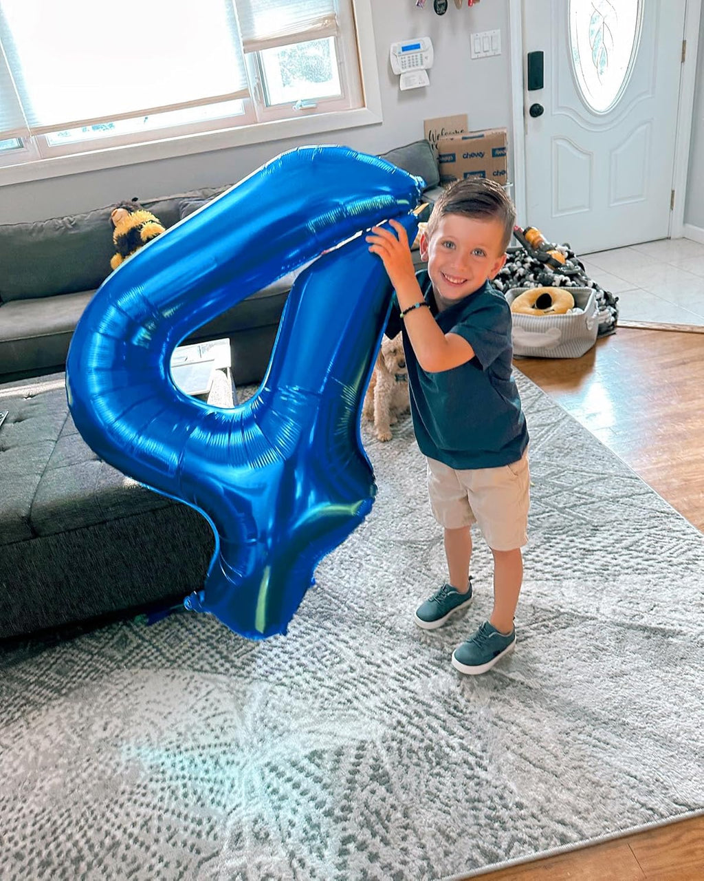 Number 4 Balloon - 40 Inch Navy Blue Party Decoration | Large 4th Birthday Celebration Decor