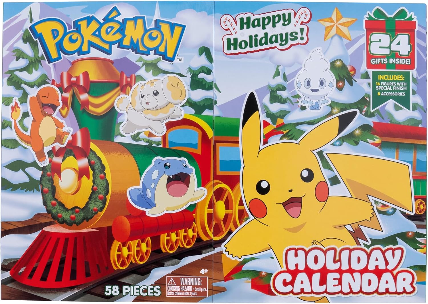 Pokémon 2025 Holiday Advent Calendar - 24-Piece Gift Playset with 16 Toy Figures & 8 Accessories for Kids - Officially Licensed