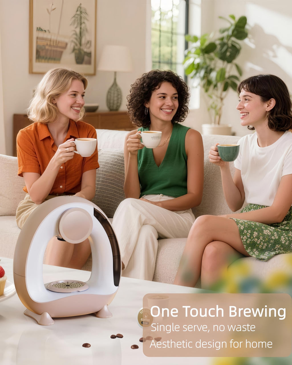 HAILASRE 3 in 1 Single Serve Coffee Maker for K Cup Brewer,Ground Coffee and Tea Leaves,1400W 20s Fast Heating Mini Q,One Button Operation, Outdoor Portable for Small Spaces（Coffee Cup NOT Included）