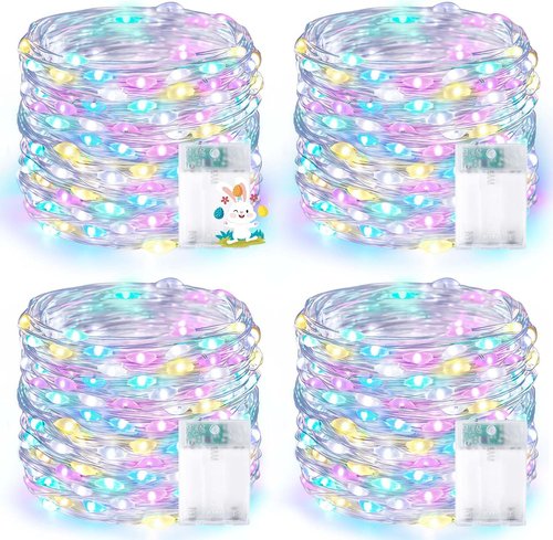 60LED Easter Fairy Lights by [Brand Name] - 20FT Waterproof Twinkle String Lights | Battery Operated with Timer for Spring Decor
