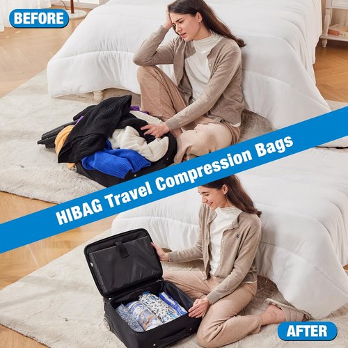 HIBAG Vacuum Storage Bags - 30-Pack Space Saver Seal Bags for Clothing, Comforters & Blankets